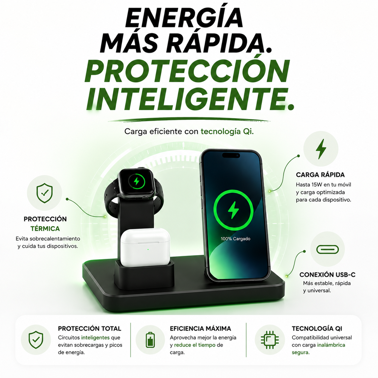 CARGA 3 DISPOSITIVOS A LA VEZ + ENVÍO GRATIS + PAGO AL RECIBIR 🔥